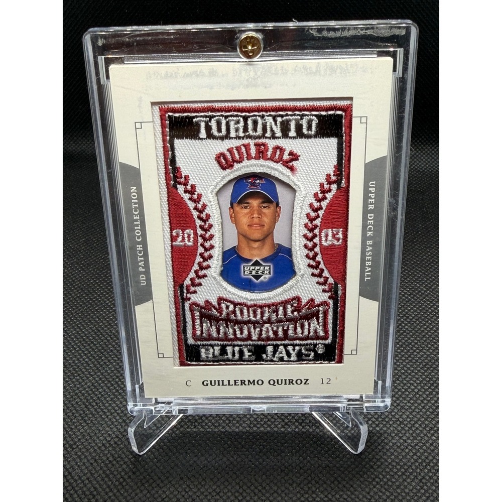 2003 Upper Deck Patch Collection Guillermo Quiroz Rookie Innovation Blue Jays